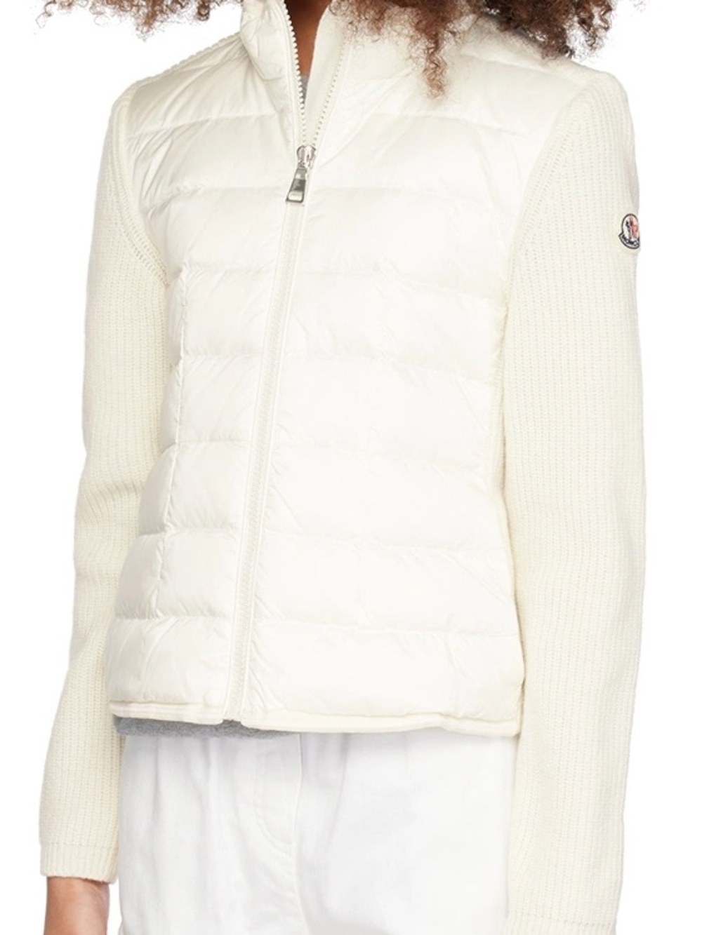 Moncler Enfant Kids Off-White Padded Down Cardigan Size 8A